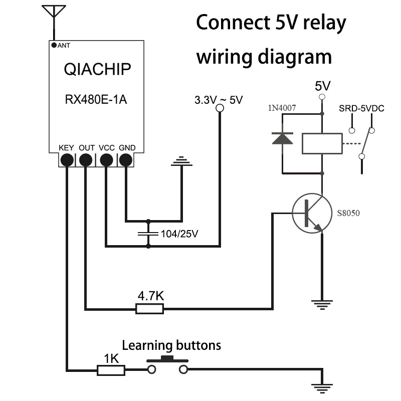 DIFODA 5 sztuk 433 mhz odbiornik RF kod nauki moduł dekodera 433 mhz bezprzewodowy 1 CH wyjście dla zdalne sterowanie 1527 2262 kodowania