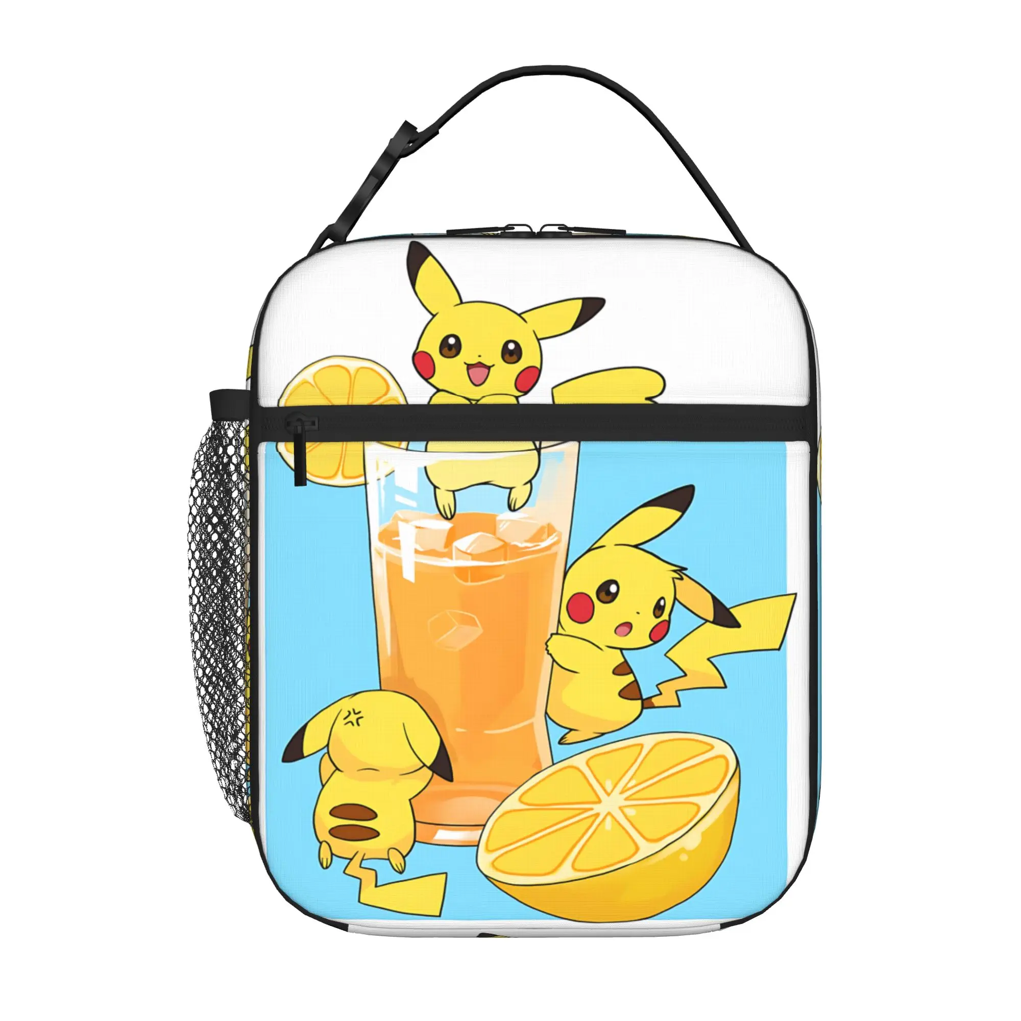 Cartoon Pokemon Theme Insulated Lunch Bag Insulation Bento Pack Rice Bag  bolsa Student Bento Lunch Handbag Insulation