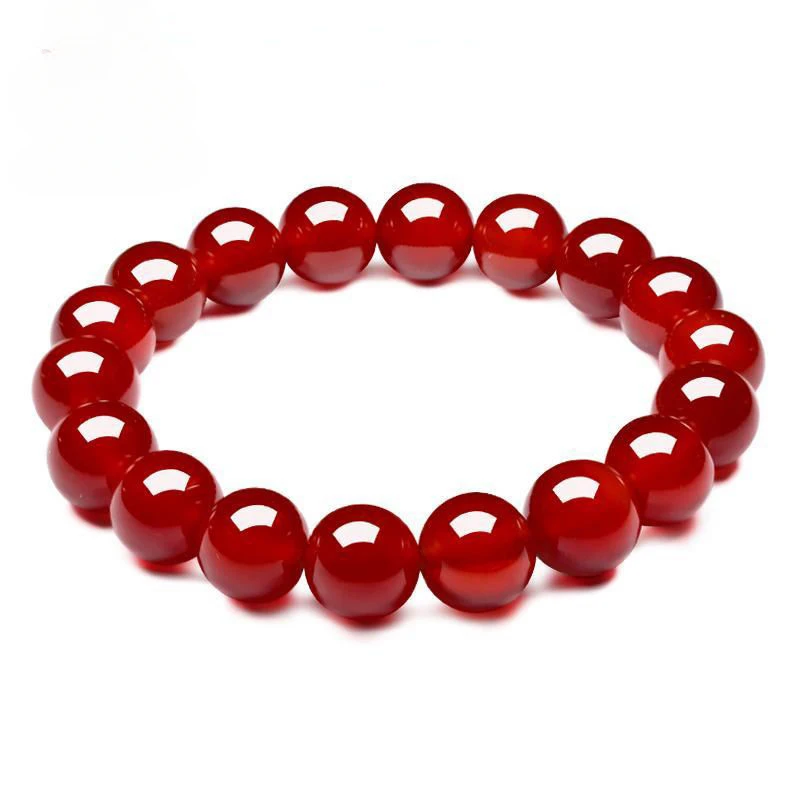 

Natural agate bracelet girls couple fashion jewelry black red crystal gemstone natal year bracelet hand beads men
