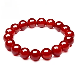 Natural agate bracelet girls couple fashion jewelry black red crystal gemstone natal year bracelet hand beads men