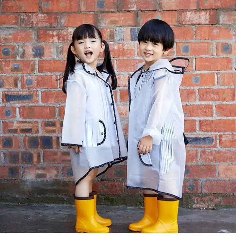 Raincoat Hooded Transparent Waterproof Featherlight Jacket Children Outerwear Youngsters Apparel Wholesale Price