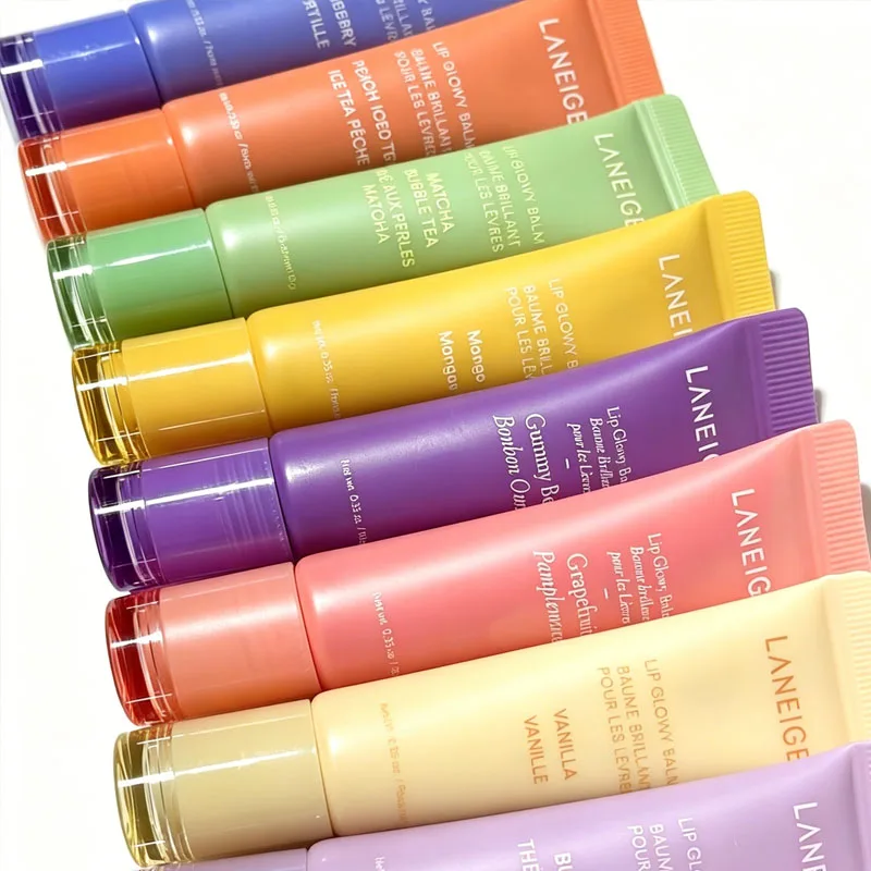 Brillo Labial Laneige Jelly Flavor Donut, Brillo Labial con Sabor a Fresa y Chispas de Frutas, Bálsamo Labial con Sabor a Frutas y Taro, Hidratante Labial, Cuidado de la Piel