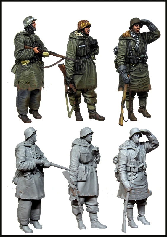 1/35 Resin Model Figure GK ,3 Figure , Unassembled and unpainted kit