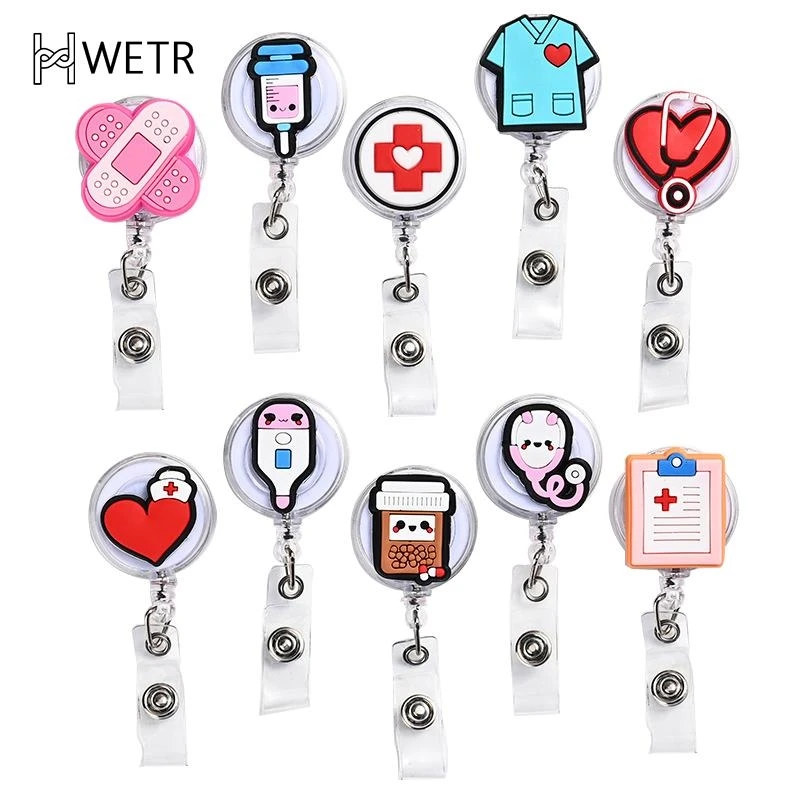 

Cute Name Badge Reel Retractable Medical Worker Work Card Clip ID Tag Holder Dentisit Doctor Nurse ID Card Office Supplies