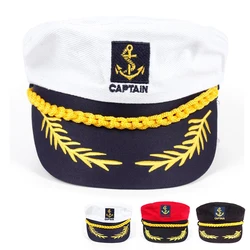 Unisex Pirate Hook Embroidery Navy hat Spring Autumn Sailor Hats Ladies Beret Caps Men Flat Top Captain Military Caps