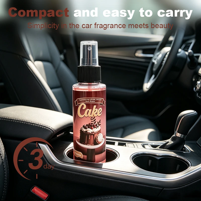 1pcs Cake Premium Car Air Freshener, 100ml Fragrance Spray for Cars, Homes, Clothes and Bathrooms, Long-Lasting Pleasant Scent, Romantic Atmosphere, Ideal for Wardrobes, Pet Rooms, Lockers, Shoe Cabinets, Offices, Hotels, Gifts, Weddings/Travel