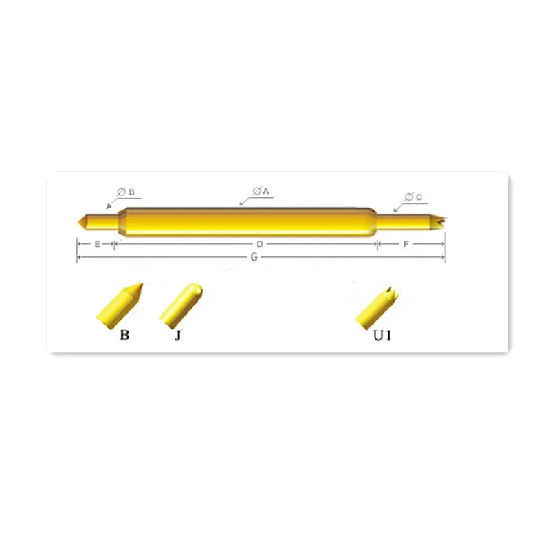 Imagem -04 - Sonda de Teste Bga 031-bb bf dd Cabeça Comprimento da Cabeça 5.7 mm Agulha de Mola Banhado a Ouro Alta Precisão