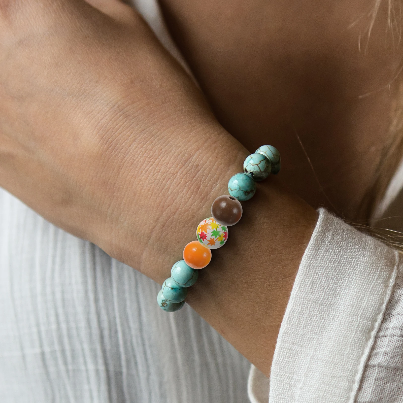 

200 Pcs Wooden Bead Craft Decoration Autumn Beads Fall Crafts Loose Wreath Crafting Diy Lattice for Jewellery Making