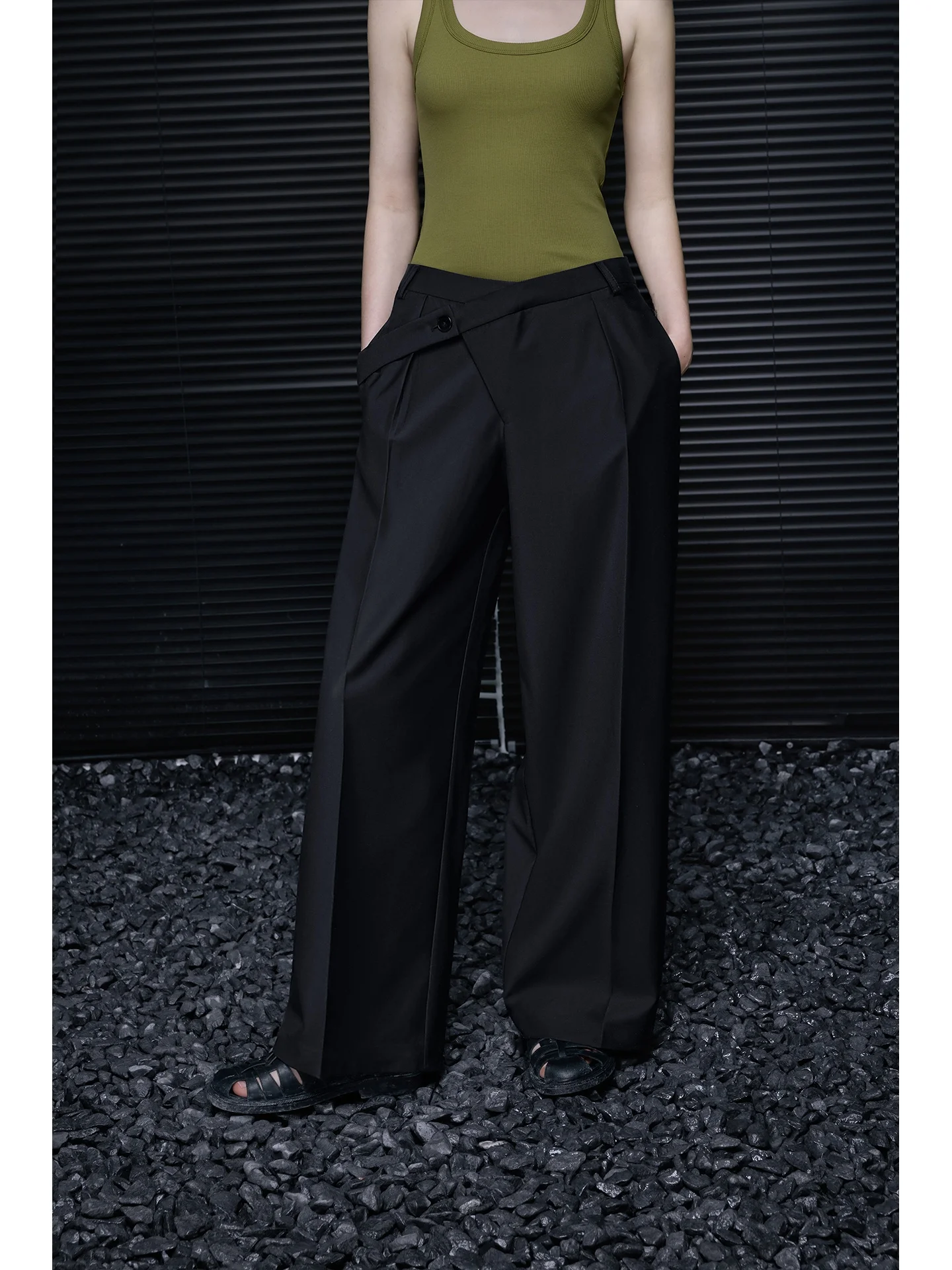 

Женские брюки Bla прямого кроя: модные, с уникальным асимметричным дизайном, весна-лето, новинка, широкие штанины