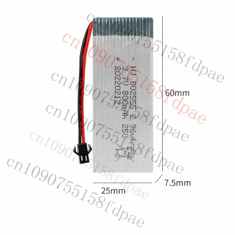 قسط 802555 800mAh 3.7V JST التوصيل يبو بطارية ل DFD F181 F187 F163 H12C RC الطائرة بدون طيار
