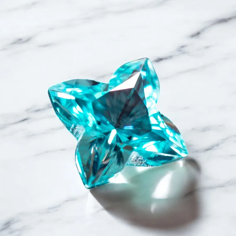 Выращенный в лаборатории Paraiba неоновый синий цвет Quincunx VVS1 драгоценный камень для DIY подвески материалы изготовления ювелирных изделий на выбор сертификат Фото №2