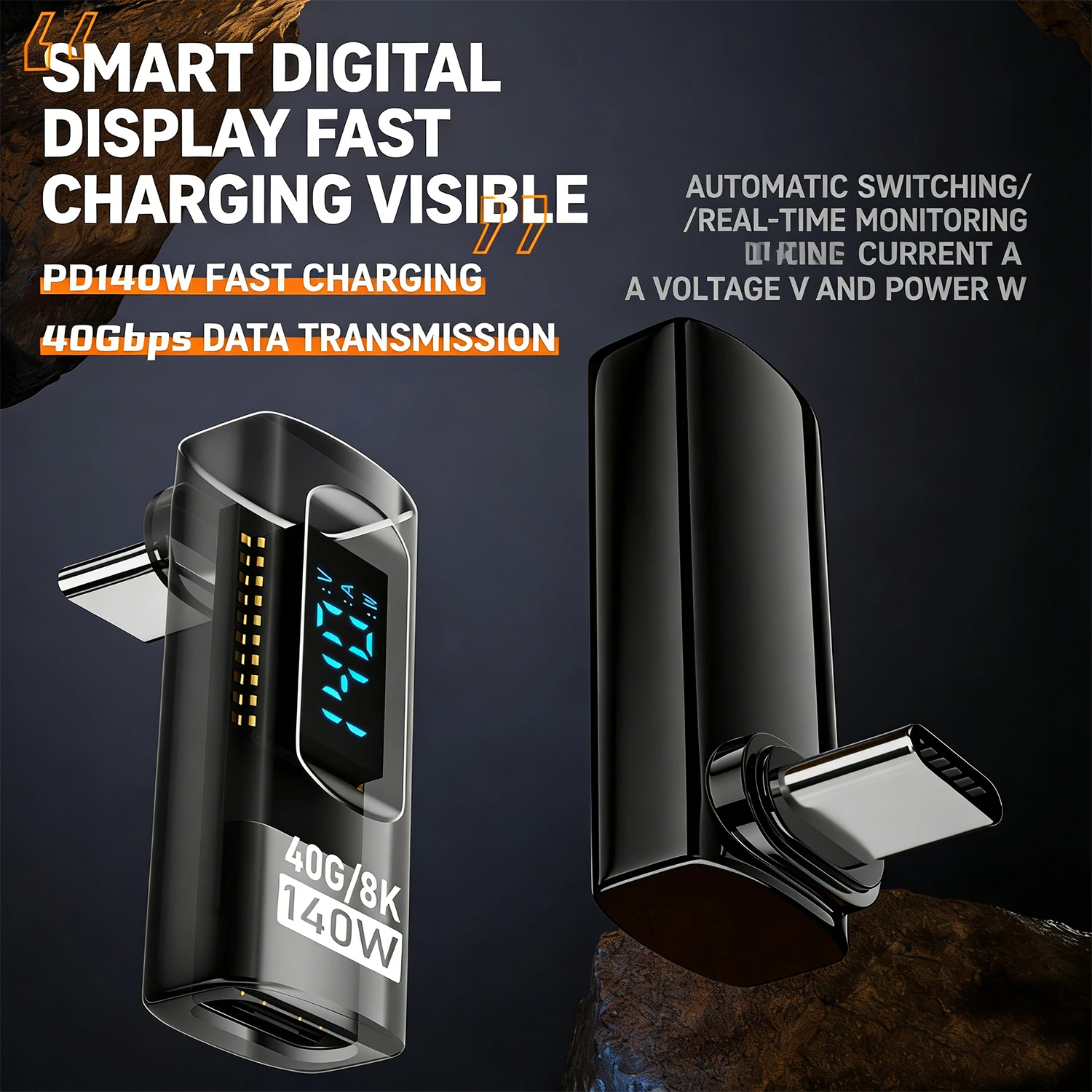 1pc USB Type-C to Type-C Adapter Digital Display 40Gbps 140W Fast Charging 8K@60Hz Video Bidirectional Transmission Converter image 6