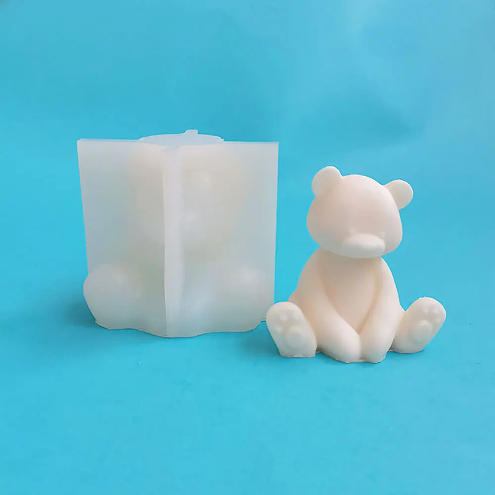 For fun 3D Sitting Stand Bear Silicone Candle Mold DIY Handmade Soap Plaster Resin Decorative Candle Making Supplies Home Gifts