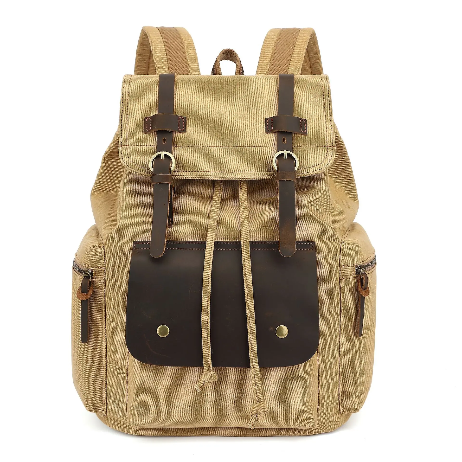 

Износостойкий холщовый мужской рюкзак в стиле ретро, большая вместительная 15,6-дюймовая дорожная сумка для мужчин, совместимая с компьютером