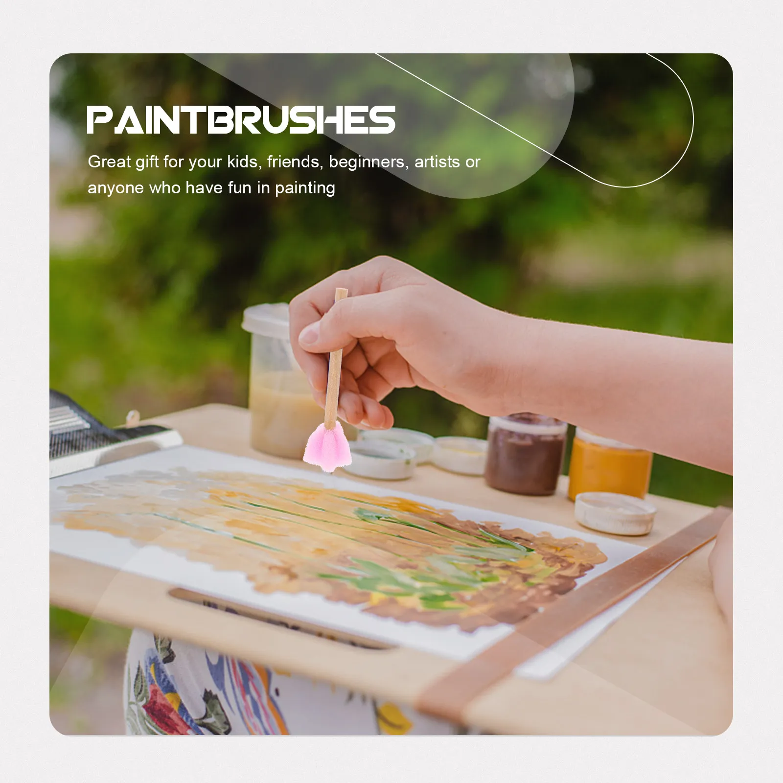 20Pcs Sponge for Painting Kit Premium Washable Reusable Sponge Brushes Lightweight Compact Design Ideal for Art Paint