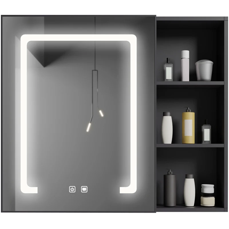 Bathroom mirror cabinet wall-mounted separate intelligent defogging toilet storage box integrated