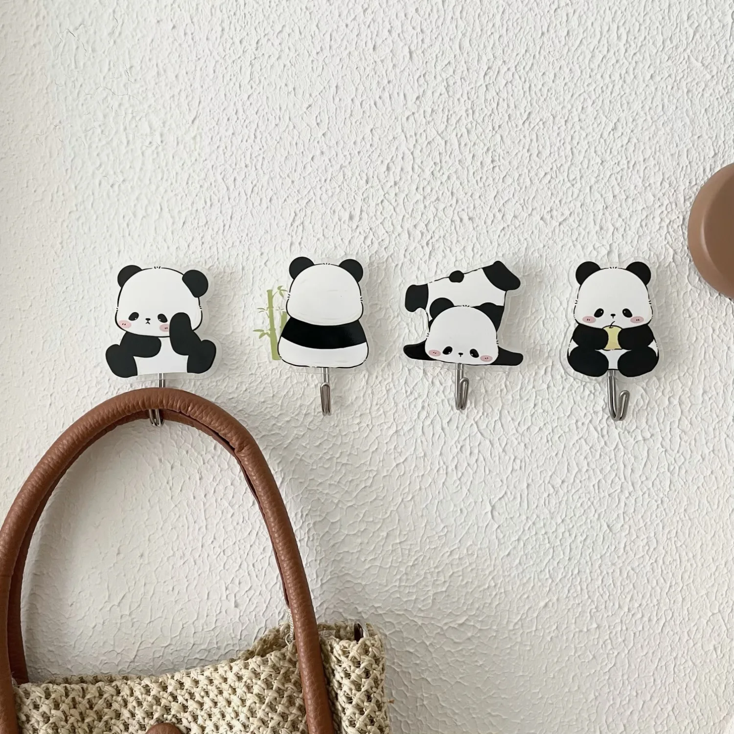 

10Pcs door hook panda gift door bathroom hook cute acrylic seamless hook free punching