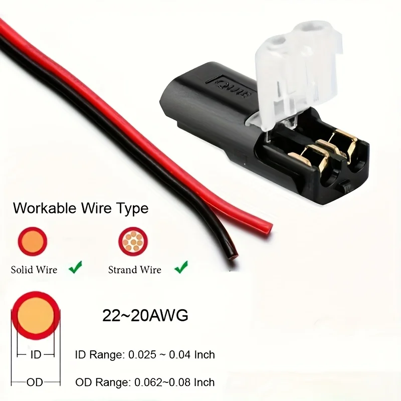 20/30/50pcs Car Electrical Connector Wire Cable Automotive Electrical Connectors Strip Terminal Connection 2 Pin Way Plug image 3