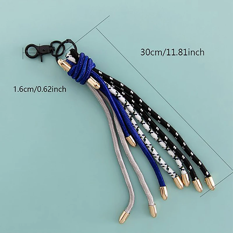 Creative Colorful Braided Lanyard Keychain Anti-Lost Knot Nylon Rope Keyring For Women Men Car Backpack Pendant Accessories Gift