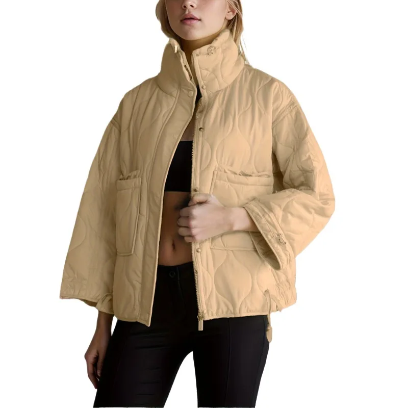 

Осенне-зимнее модное уличное пальто, новая женская термостеганая куртка на молнии с имитацией снега, супер красивая