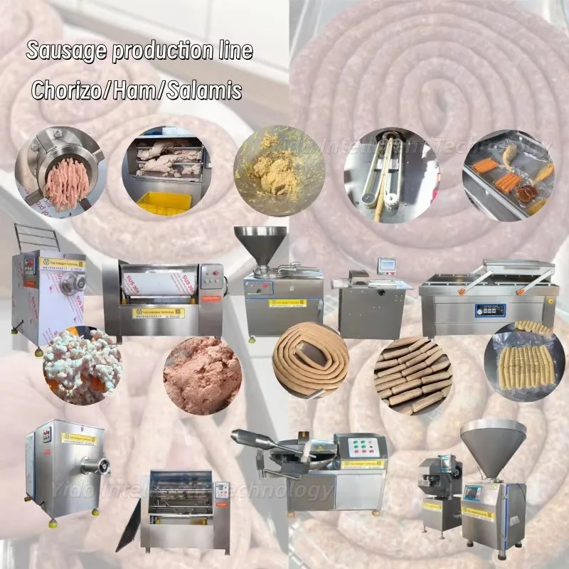 Large Capacity Sausage Production Line Full Set Meat Sausage Processing Production Machine