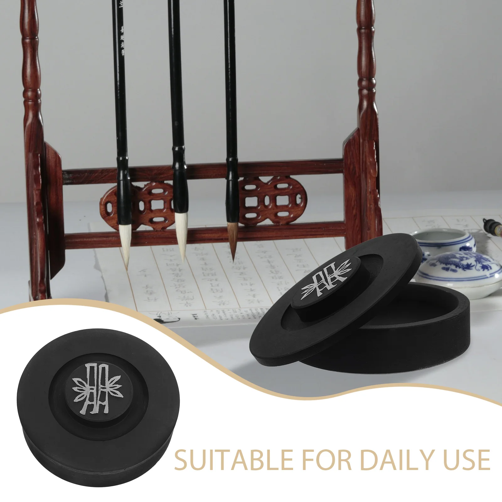 Inkstone Calligraphy Inkslab Dish Aldult Chinese Supply Accessory Stick Grinding Primary School Student