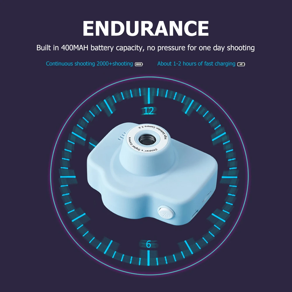 กล้องเด็ก 2 นิ้ว 1080P กล้องวิดีโอดิจิตอล HD สำหรับเด็กเล็ก ของเล่นกล้องพร้อมเคสซิลิโคนและการ์ด TF 32G สำหรับเป็นของขวัญคริสต์มาส