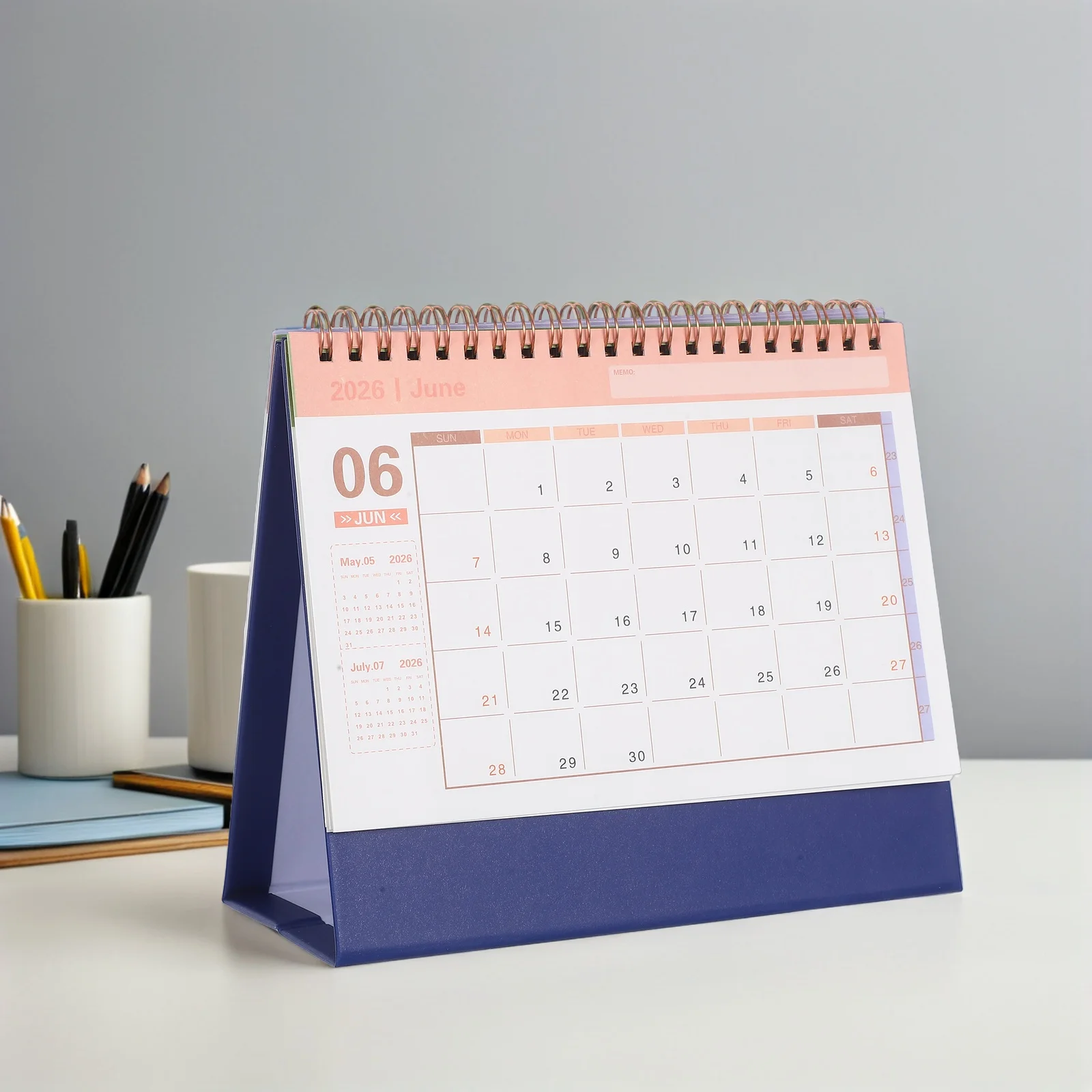 2026 تقويم مكتبي صغير الحد الأدنى تصميم الوجه المدمجة مخطط سطح المكتب الجدول الشهري لدراسة المكتب والمنزل