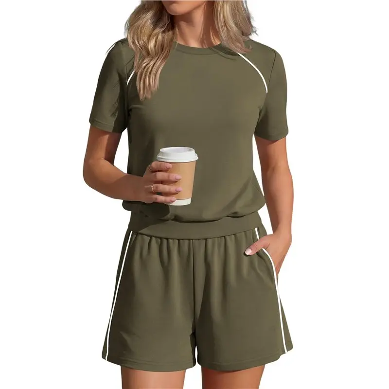 

CYL-Women's Shorts Sets 2 Piece Outfits Matching Workout Athletic Clothing Casual Travel Loungewear