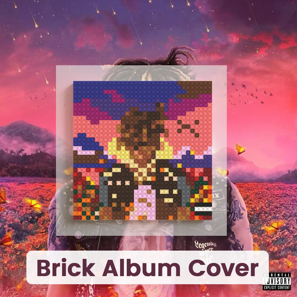 

J-Juice WRLD Rap Album Cover Building Blocks Mosaic Pixel Art Wall Hanging Painting Home Bedroom Living Room Decor