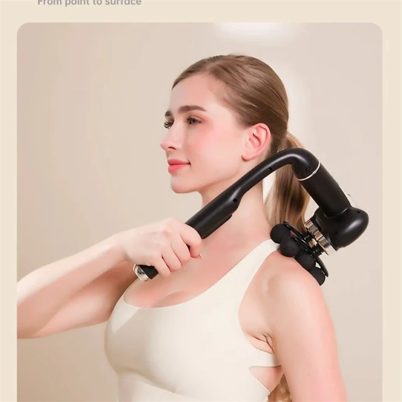 

Изогнутый крючок, фасциальный массажный пистолет, электрический массажер для глубоких тканей, удлиненная спина, тихий ЖК-дисплей, многоскоростной для спортсменов