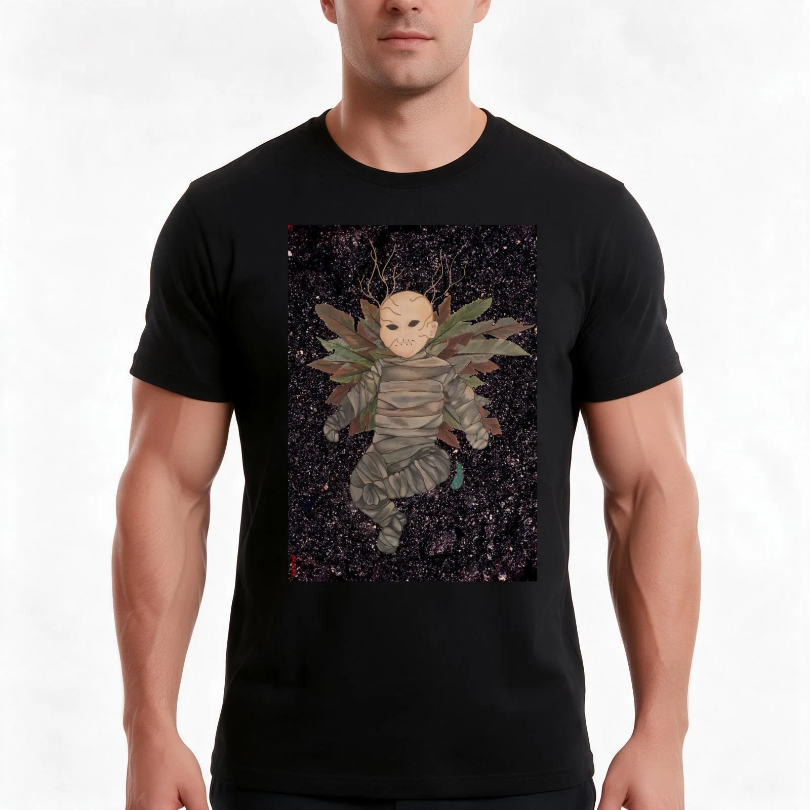 Moth Boy T-Shirt, Summer Casual Cotton Tee, Oversized Streetwear Tops, Vintage Graphic Print, Loose Fit Short Sleeve