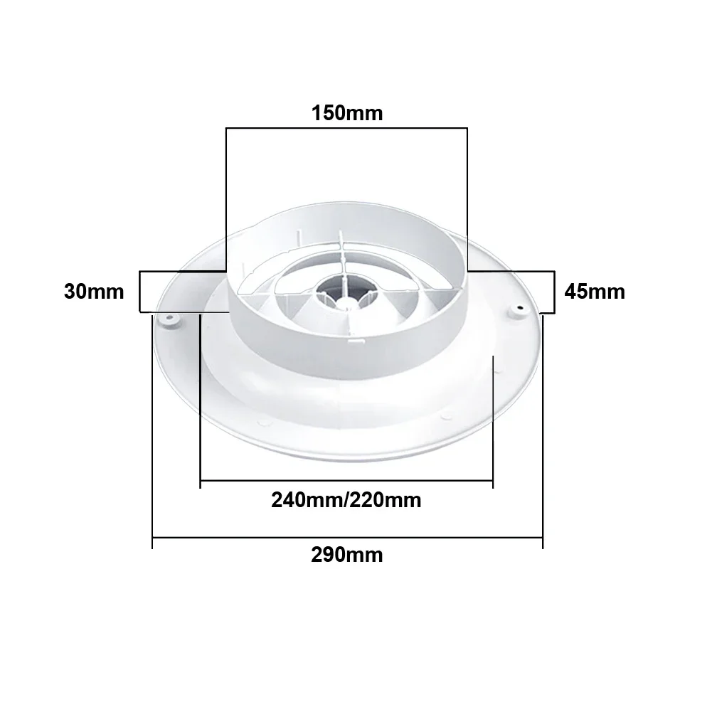 250mm/300mm/310mm White Adjustable Air Ventilation Cover Round Ducting Ceiling Wall Hole ABS Air Vent For Bathroom Kitchen