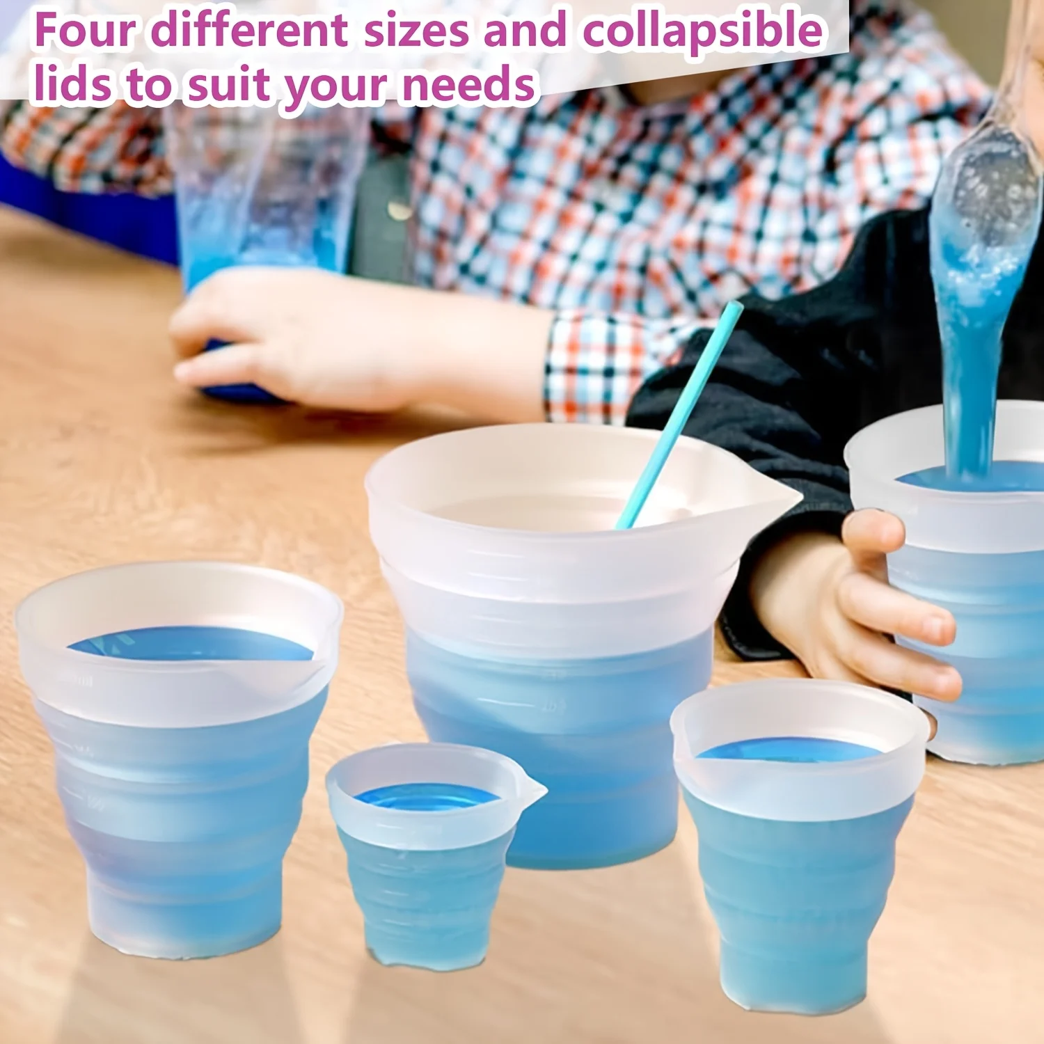 50-500ml Foldable Silicone Measuring Cup Multi-spec Portable Liquid Container Silicone Mixing Cup For DIY Epoxy Resin Jewelry H