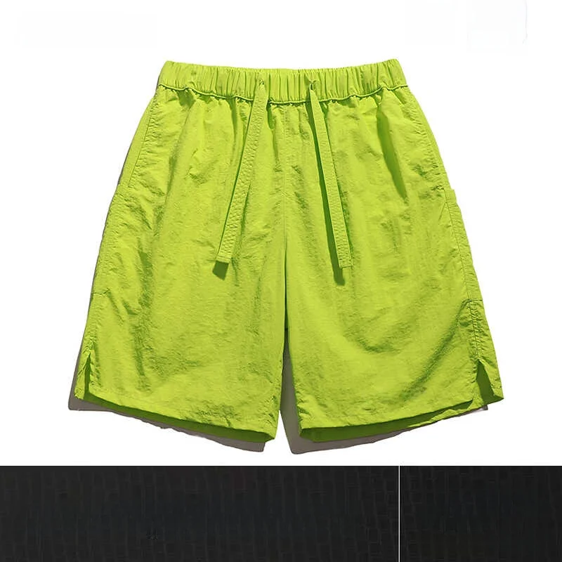 

Мужские летние тонкие повседневные свободные шорты из ледяного шелка с быстрым высыханием, прямого кроя, для пляжа, молодежные, модные, спортивные, длиной до колена