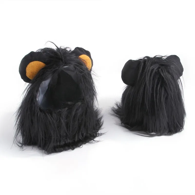 Pet Cosplay Clothes Cat Costume Lion Mane Wig Cap Hat for Small Cat Dog Halloween Christmas Clothes Fancy Dress with Ears