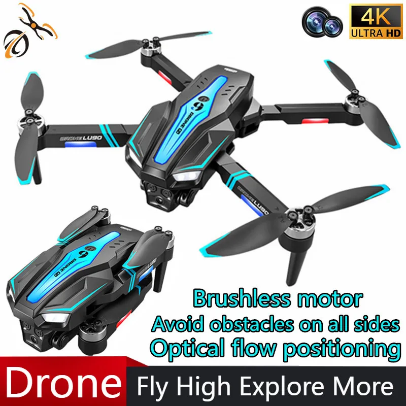 

LU90 Drones with Camera Hd 4k Dual Camera Brushless Motor Obstacle Avoidance Optical Flow Adjustment Remote Control Toys Gift
