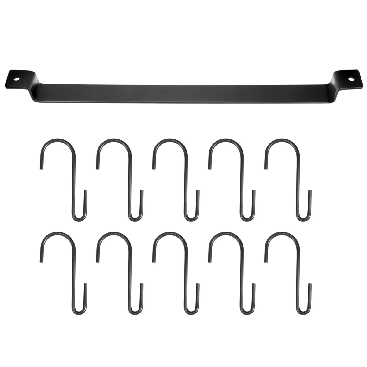 

Kitchen RailWall Mount Pot Rack 435mm Industrial Hanging Rail Kitchen Utensils Hanger Organiser Lid