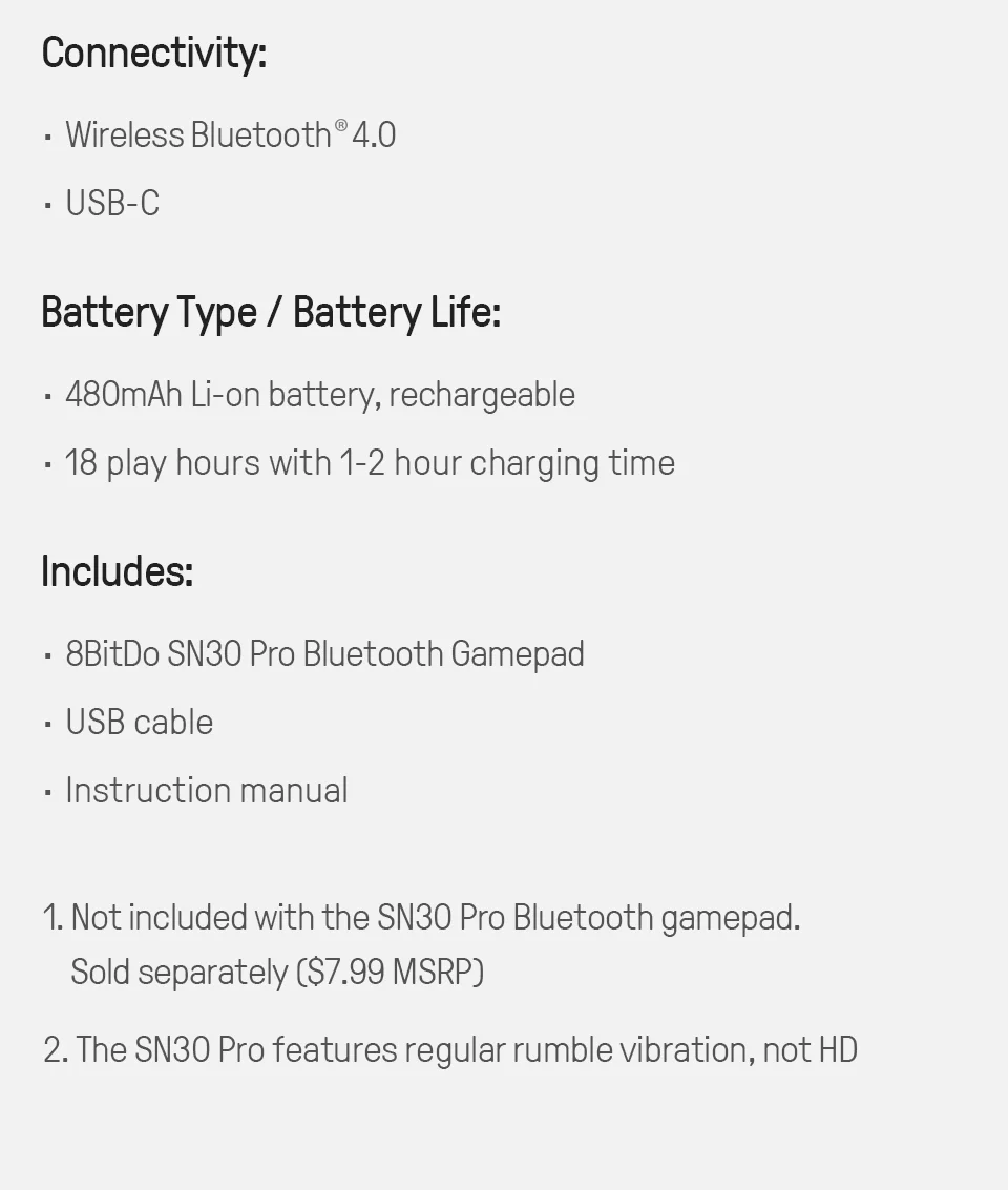 8Bitdo SN30 Pro Bluetooth Gamepad Update, für Nintendo Switch 2 Android MacOS Steam Windows PC Controller – Detail 12