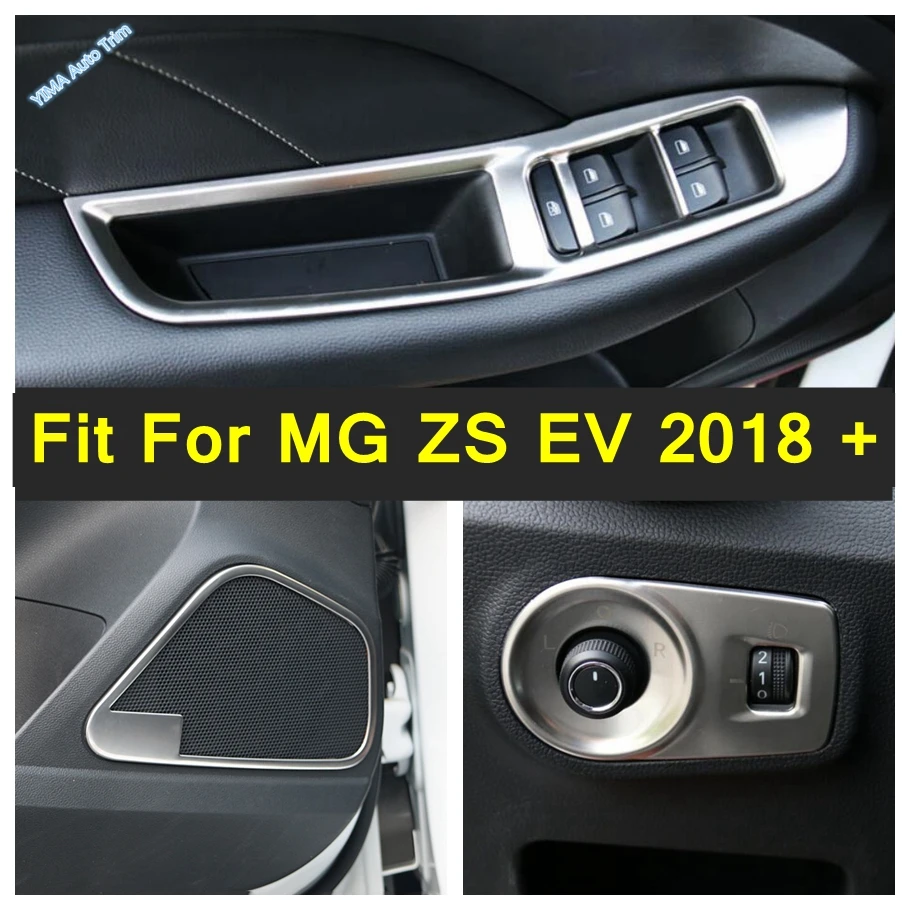 Car Door Stereo Audio Speakers / Door Armrest Window Lift Button Decor Panel Cover Trim For MG ZS EV 2018 - 2023 Car Accessories