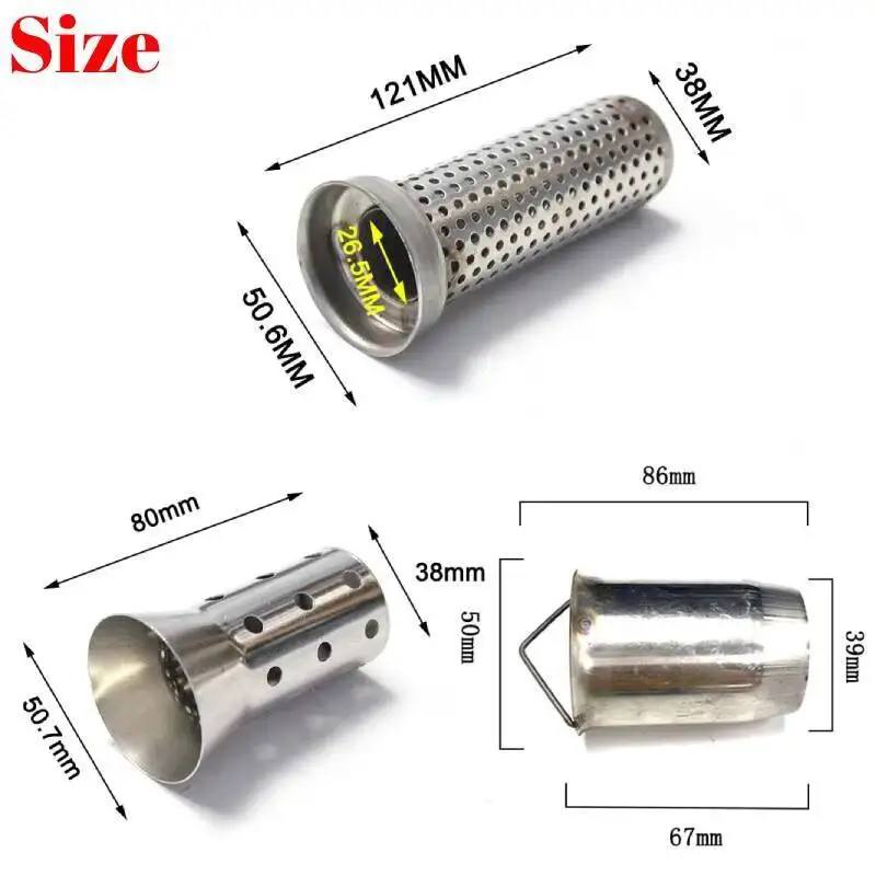 DB الأنابيب العالمي 51 مللي متر العادم دراجة نارية القاتل للإزالة الخمار كاتم الصوت المخفض لهوندا ياماها مزيل الضوضاء #2