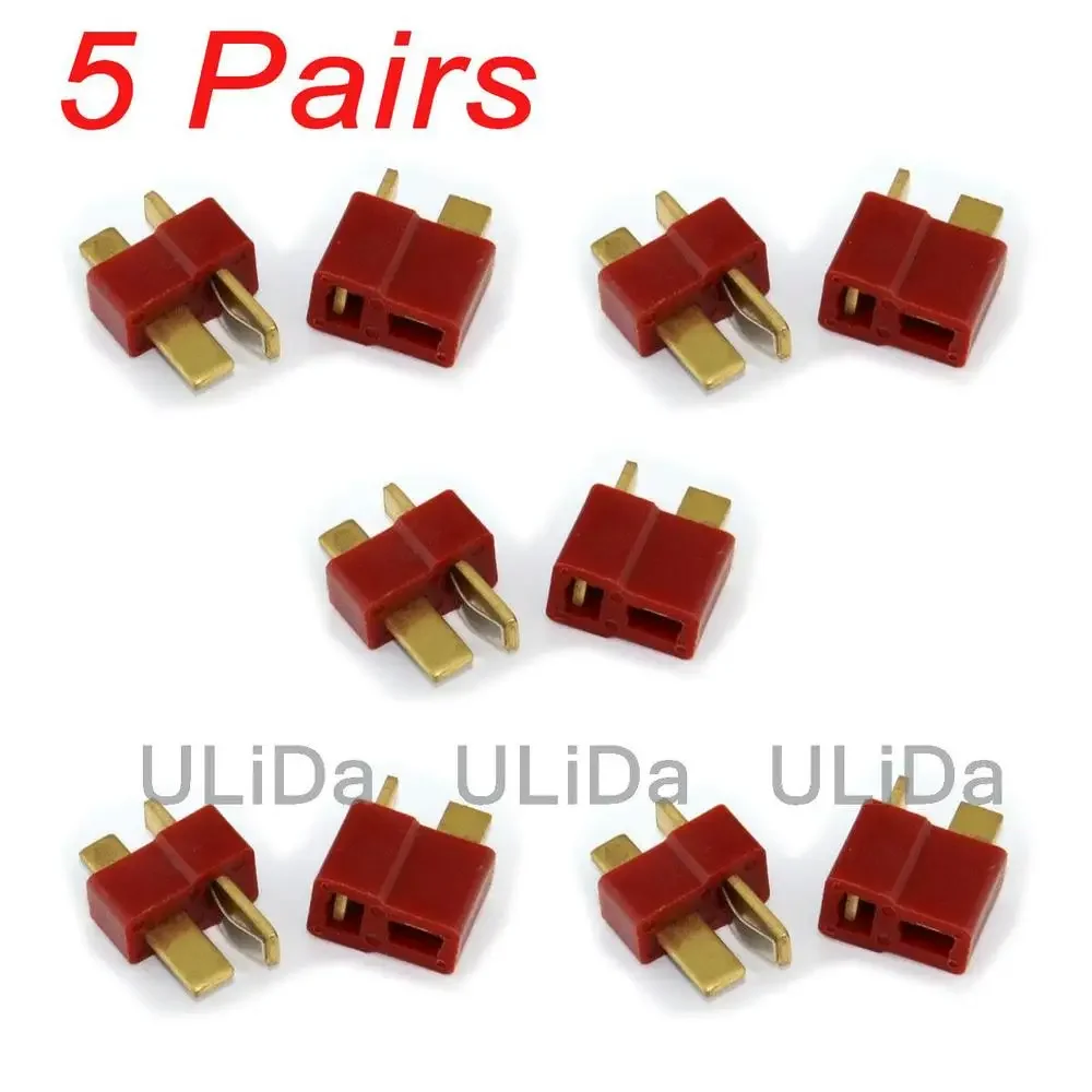 5 pair T-plug Connector Deans Style Male and Female Connectors FPV RC Helicopter k