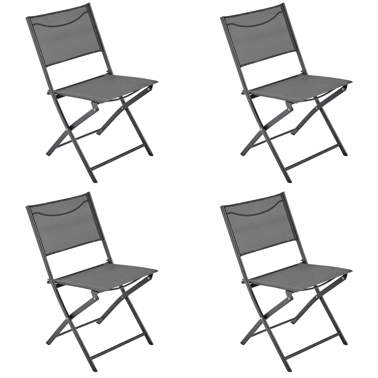 

Metal Frame Folding Patio Chairs Set of 4 with Backrest for Camping Lawn Yard Beach Outdoor Use, Custom