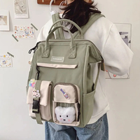 2025 Backpack Women Candy Color Laptop Backpacks Cute Kawaii High School Bags for Teenage Girl Japanese Travel Camping Backpack