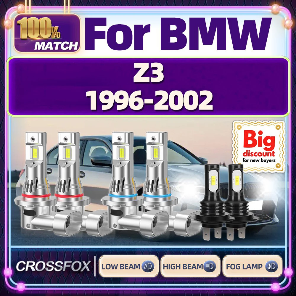 

CROSSFOX【For BMW Z3 1996-2002】High Low Beam Turbo Canbus Car LED Headlight Bulbs Ultra Bright Mini Headlamp Ampoules Fog Lamp