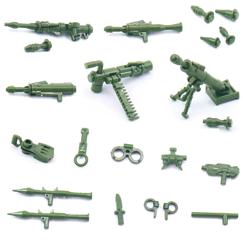 Heavy Machine Gun Justin Gatlin Handcuffs Flippers Soldier Figures Moc Minifigurine Parts Accessories Building Bricks Blocks Toy