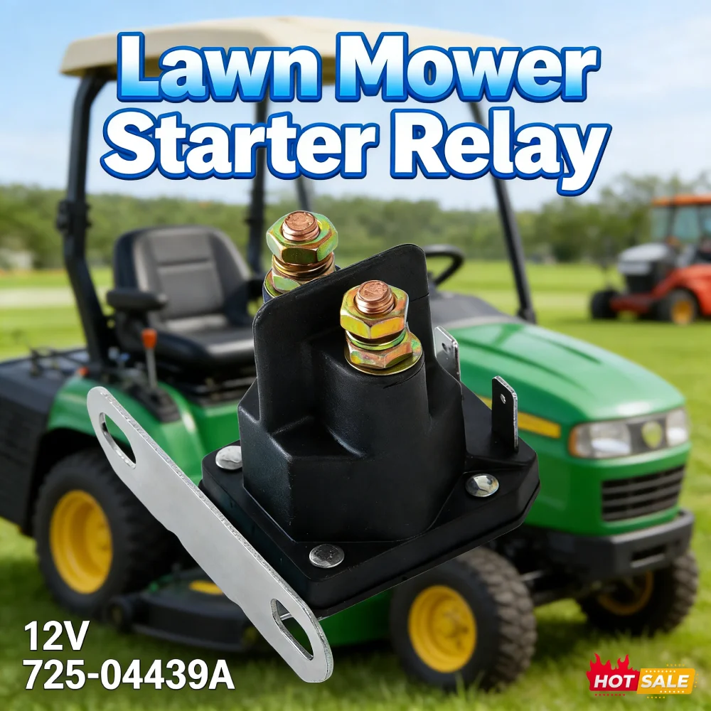 12V Solenoid Valve Relay 725-04439A Lawn Mower Motorcycle Starter 1134-2962-01 Zinc Alloy 33-335 for Riding Lawn Mower Tractor