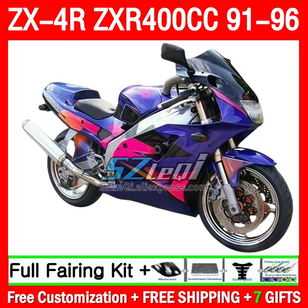 Fairing For KAWASAKI glossy blue NINJA ZXR400 ZXR-400 ZX-4R 109Q1