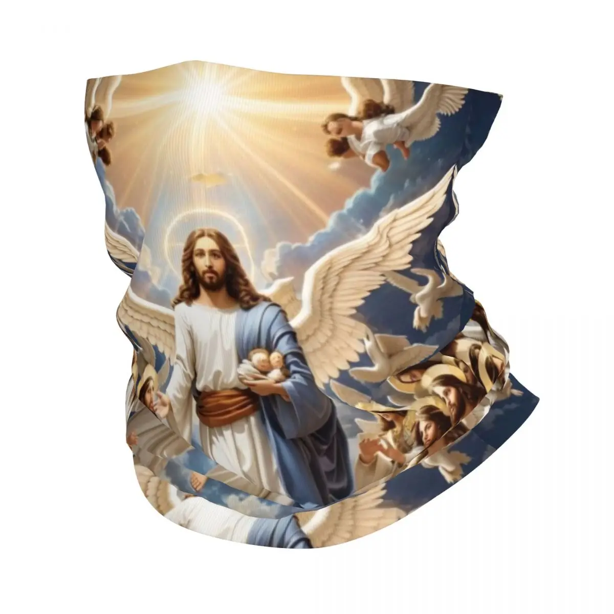 Catholic Jesus Christ Faith Wrap Scarf Accessories Neck Cover Religious Chrisitan Bandana Hair Band Wrist Wraps Windproof