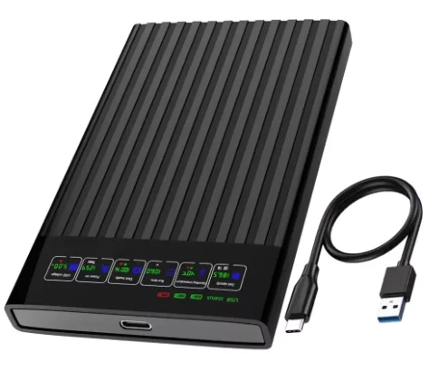 2.5 Inch SATA Hard Drive Enclosure Type C External HDD SSD Case Aluminum LCD Display for Laptop PC High Speed Tool Free